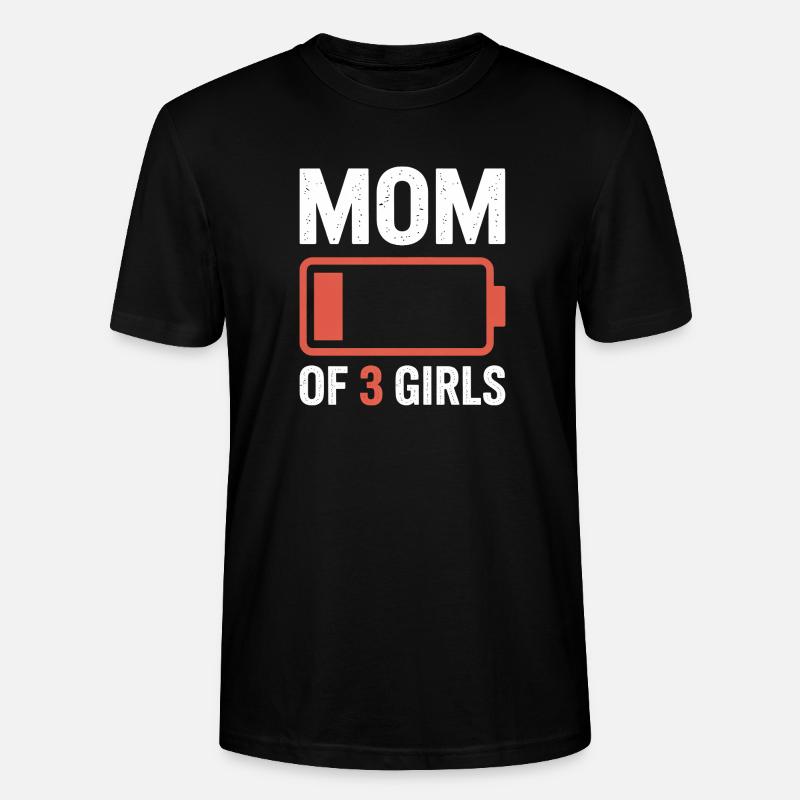 Mutter von 3 Mädchen Batterie-Tee - Stanley/Stella Unisex Bio-T-Shirt CRAFTER - Schwarz