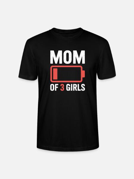 Mama von 3 Mädchen Batterie-Symbol - Stanley/Stella Unisex Bio-T-Shirt CRAFTER - Schwarz