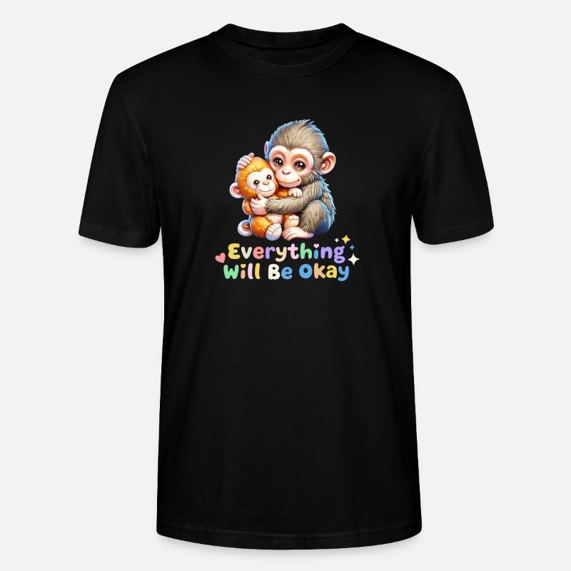 Alles wird gut, Affen-Duo - Stanley/Stella Unisex Bio-T-Shirt CRAFTER - Schwarz
