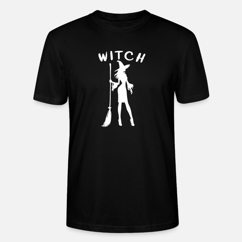 Hexe mit Besen Silhouette Witch - Stanley/Stella Unisex Bio-T-Shirt CRAFTER - Schwarz
