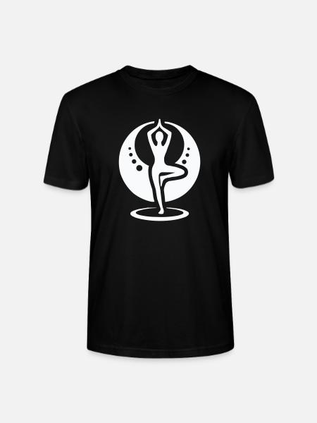 Yoga Silhouette im Mondkreis - Stanley/Stella Unisex Bio-T-Shirt CRAFTER - Schwarz