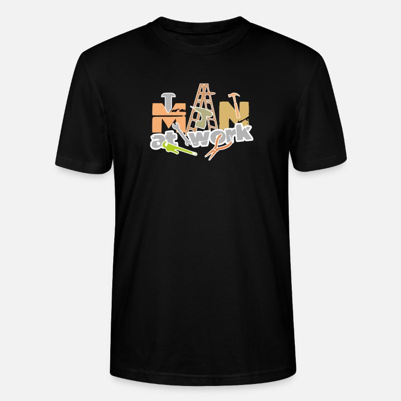 Man_at_work - Stanley/Stella Unisex Bio-T-Shirt CRAFTER - Schwarz