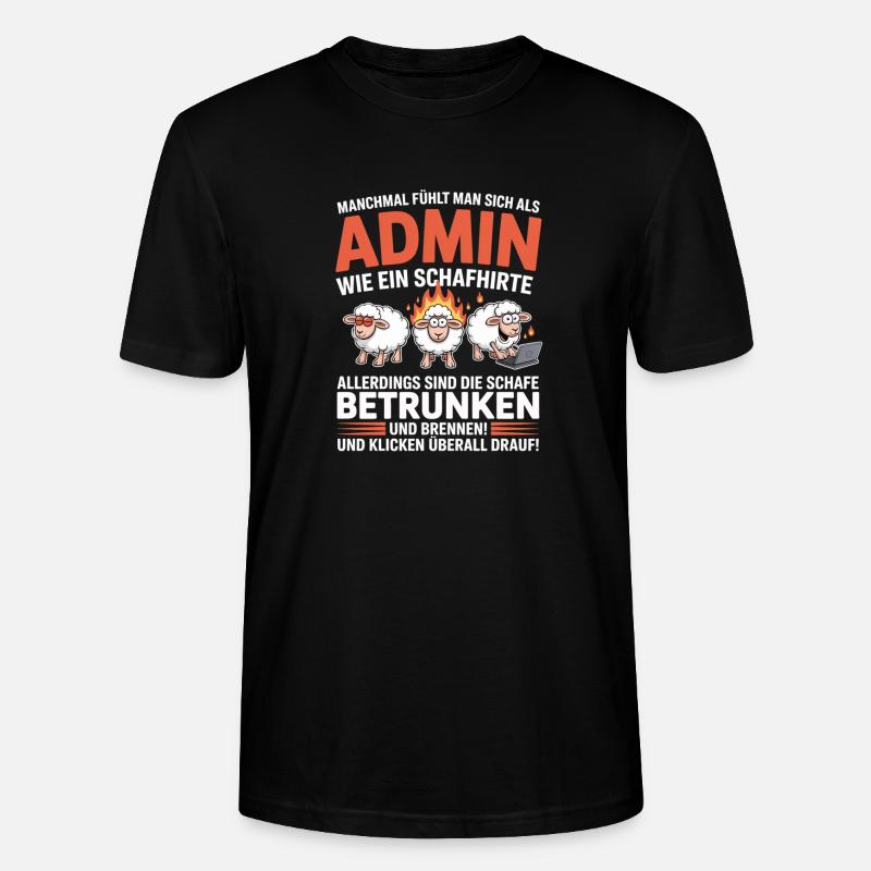 Admin Schafhirte Chaos Cartoon - Stanley/Stella Unisex Bio-T-Shirt CRAFTER - Schwarz