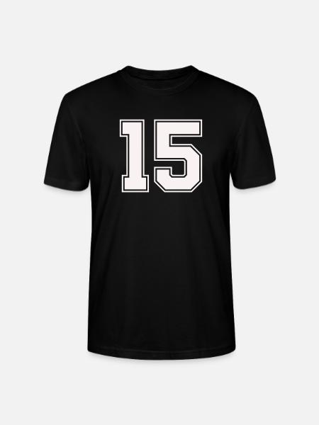 Fifteen Outline Style - Stanley/Stella CRAFTER Unisex Organic T-Shirt - black