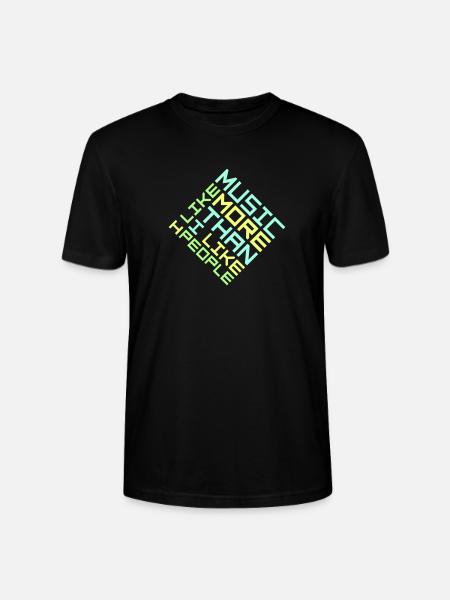Ik hou meer van muziek dan van mensen Lustig Musik - Stanley/Stella Uniseks bio-T-shirt CRAFTER - zwart