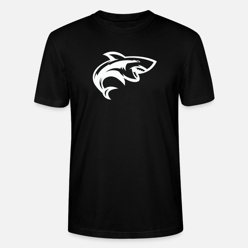 Stilisierter Hai-Kopf - Stanley/Stella Unisex Bio-T-Shirt CRAFTER - Schwarz