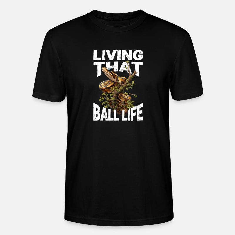 Königspython Schlangen Liebhaber Terrarium Python - Stanley/Stella Unisex Bio-T-Shirt CRAFTER - Schwarz