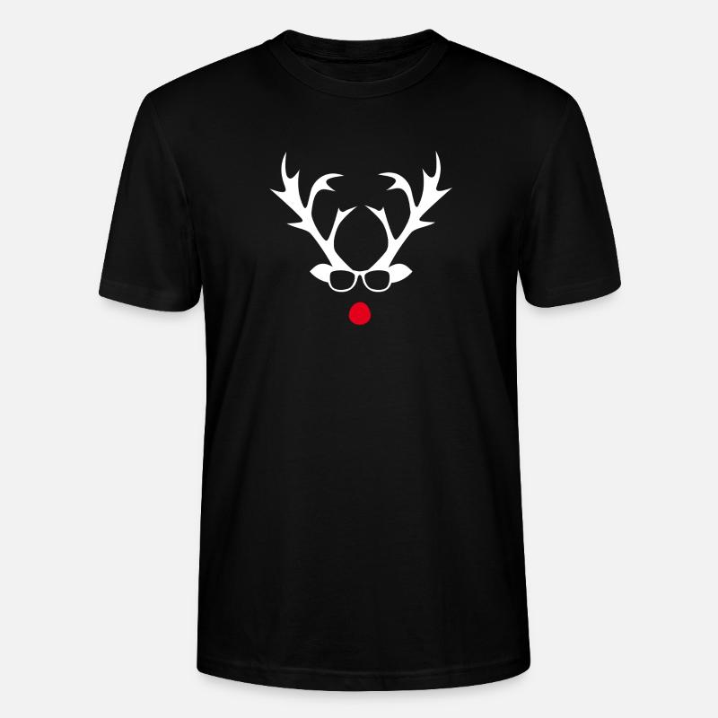 Silhouette de Rudolph avec lunettes - T-shirt bio CRAFTER Stanley Stella Unisexe - noir