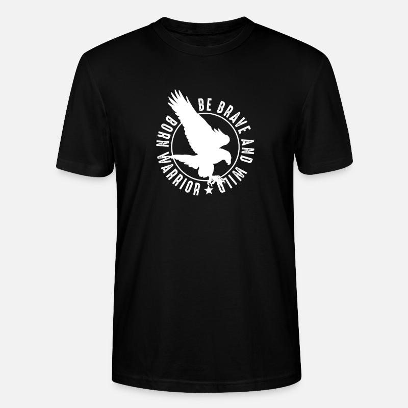 Brave Warrior Eagle Emblem - Stanley/Stella CRAFTER Unisex Organic T-Shirt - black