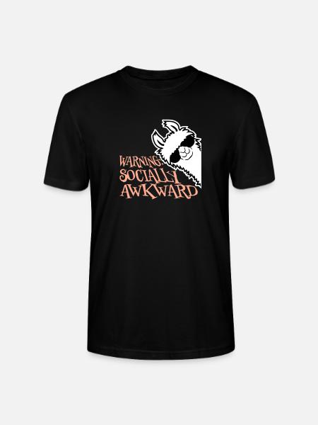 Lama Warning Socially Awkward Sunglasses Alpaca - Stanley/Stella CRAFTER Unisex Organic T-Shirt - black