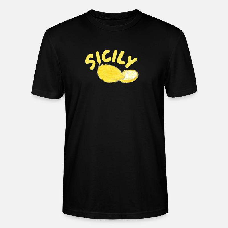 Sicily Zitronen Illustration - Sicily - Stanley/Stella Unisex Bio-T-Shirt CRAFTER - Schwarz
