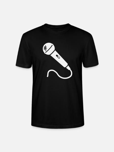 Microphone Karaoke Musician Singer Microphone Singing - Stanley/Stella CRAFTER Unisex Organic T-Shirt - black