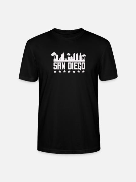 San Diego Skyline Palm Vista - Stanley/Stella CRAFTER Unisex Organic T-Shirt - black