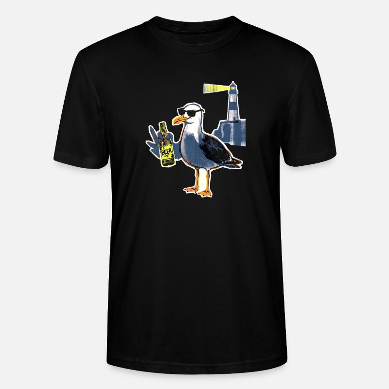 Coole Möwe Leuchtturm Bier - Stanley/Stella Unisex Bio-T-Shirt CRAFTER - Schwarz