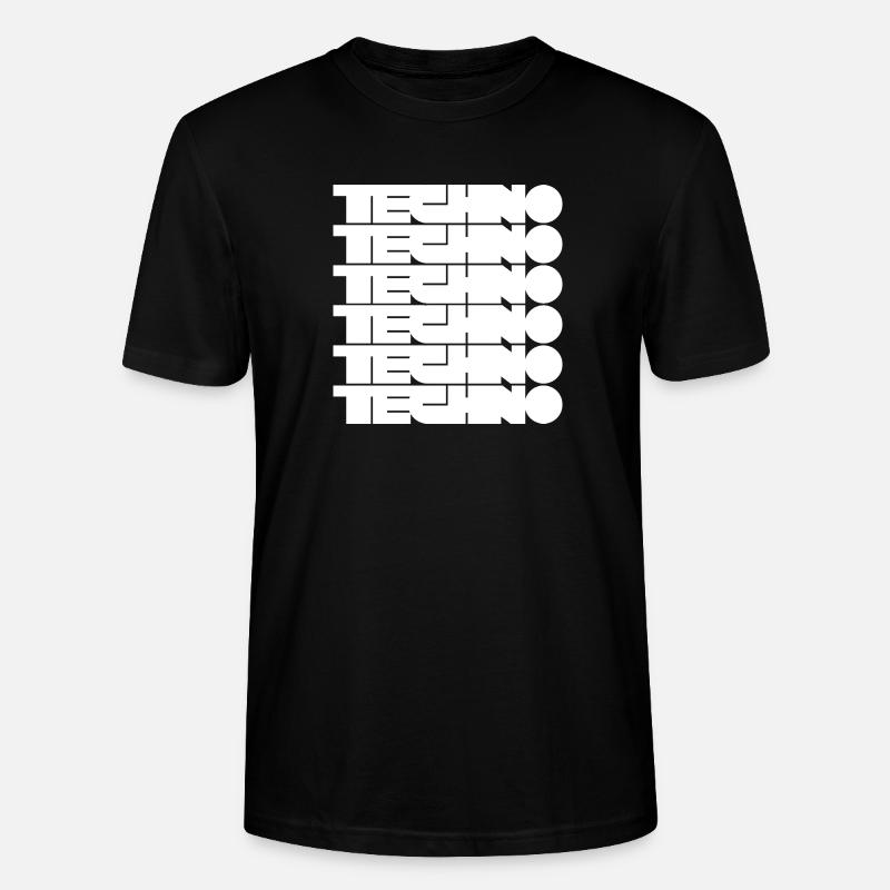 Techno Music Bold Abstract Geometry logo - T-shirt bio CRAFTER Stanley Stella Unisexe - noir