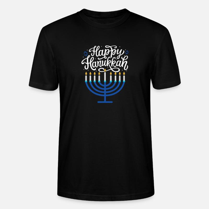 Joyeux Menorah de Hanoucca - T-shirt bio CRAFTER Stanley Stella Unisexe - noir