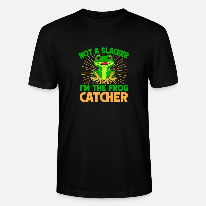 Frog Catcher Not A Slacker Frog - Stanley/Stella Unisex Bio-T-Shirt CRAFTER - Schwarz