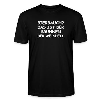 Bierbauch Spruch - Stanley/Stella Unisex Bio-T-Shirt CRAFTER - Schwarz - Vorne - Alina (178cm) & Michal (187cm)