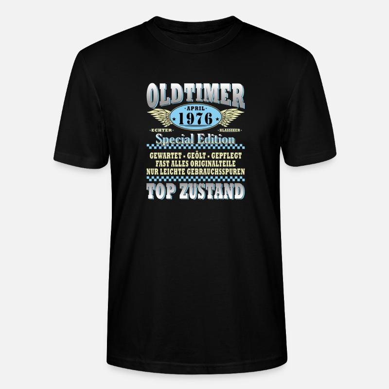 Oldtimer April 1976 Special Edition - Stanley/Stella Unisex Bio-T-Shirt CRAFTER - Schwarz