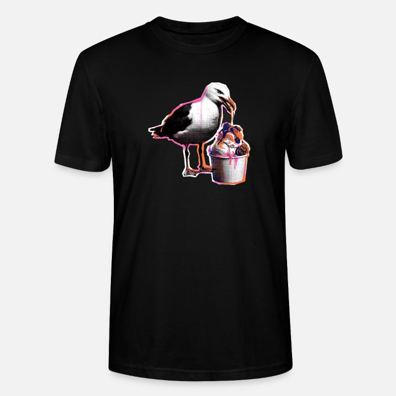 Möwe Isst Eis - Stanley/Stella Unisex Bio-T-Shirt CRAFTER - Schwarz