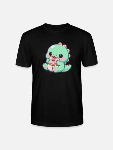 Donut Dino Sugar Joy - Stanley/Stella CRAFTER Unisex Organic T-Shirt - black
