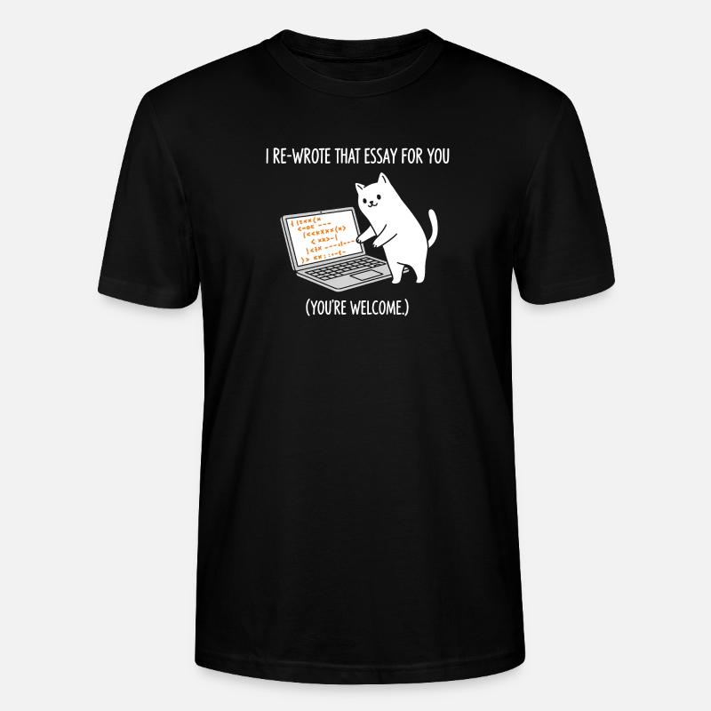 Code cat explique les tâches - T-shirt bio CRAFTER Stanley Stella Unisexe - noir
