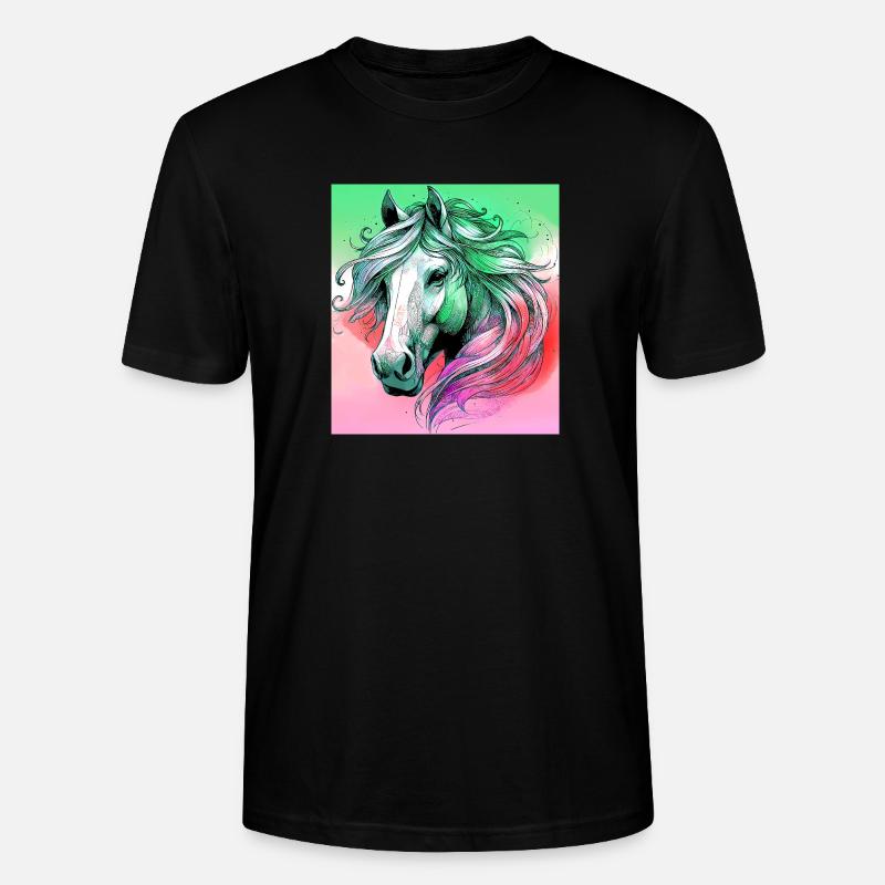 Pferd - Stanley/Stella Unisex Bio-T-Shirt CRAFTER - Schwarz