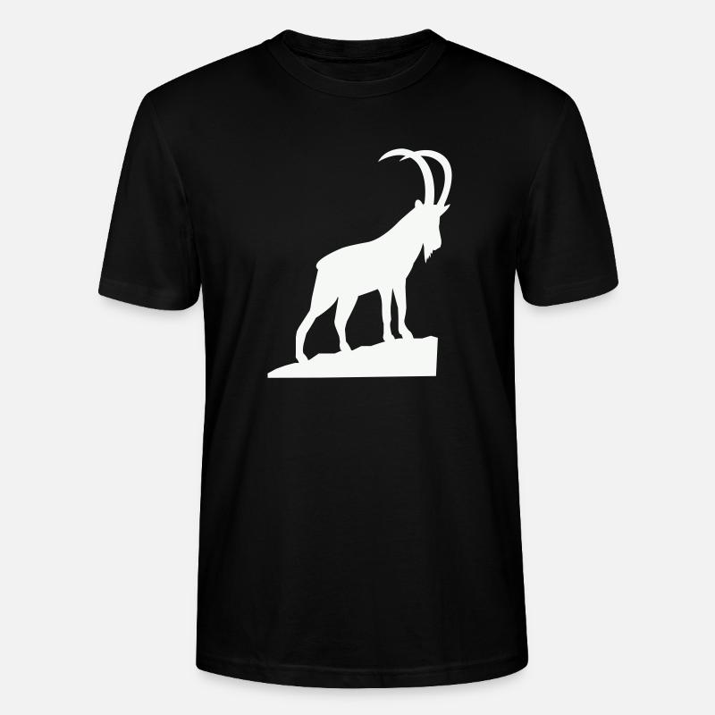 Alpenbock Silhouette - Stanley/Stella Unisex Bio-T-Shirt CRAFTER - Schwarz