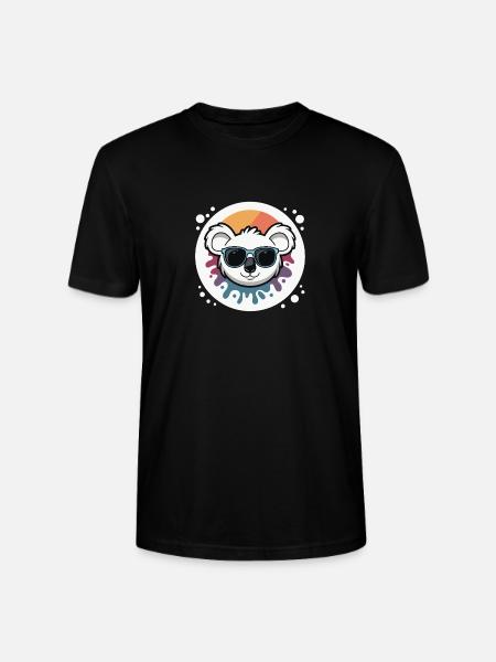 Solarkoala in Farbbrille - Stanley/Stella Unisex Bio-T-Shirt CRAFTER - Schwarz