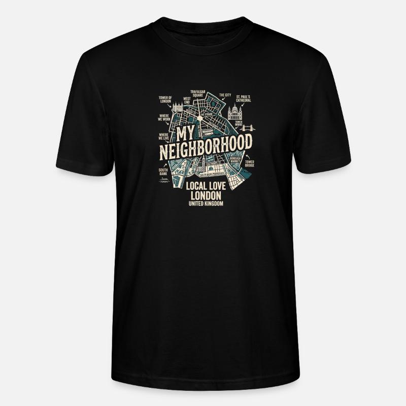 Londres : mon quartier - T-shirt bio CRAFTER Stanley Stella Unisexe - noir