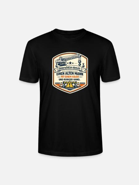 Kranmeister Alter Mann Patch - Stanley/Stella Unisex Bio-T-Shirt CRAFTER - Schwarz