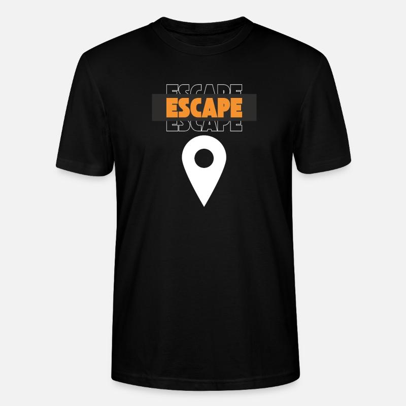 Escape Map-Pin-Design - Stanley/Stella Unisex Bio-T-Shirt CRAFTER - Schwarz