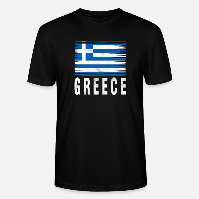 Drapeau au pinceau Grèce - T-shirt bio CRAFTER Stanley Stella Unisexe - noir