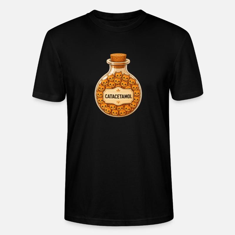 Bouteille de catacétamol de chats - T-shirt bio CRAFTER Stanley Stella Unisexe - noir