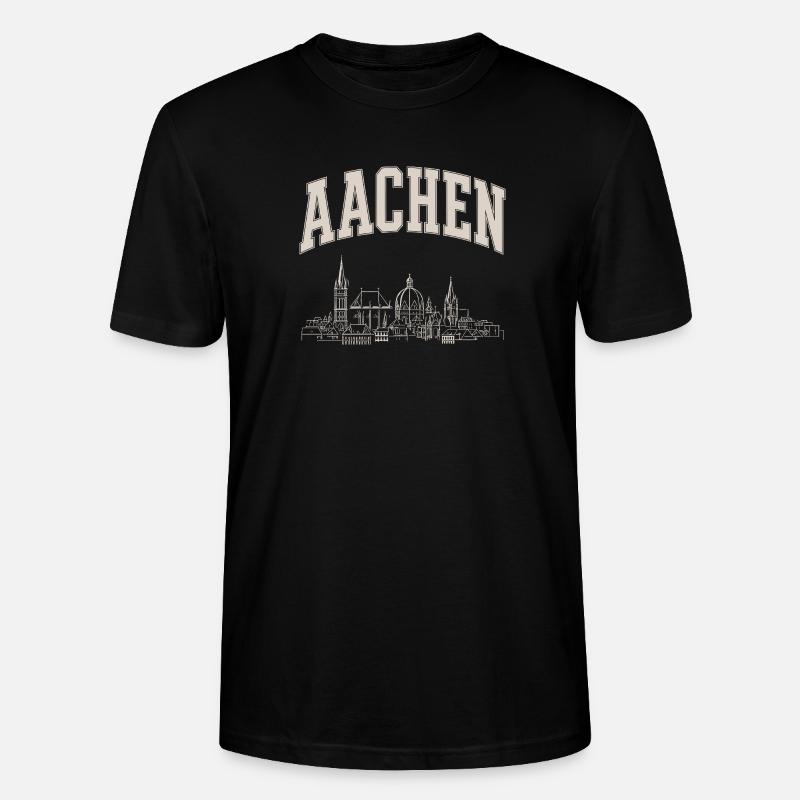 Aachen Skyline Panorama - Stanley/Stella Unisex Bio-T-Shirt CRAFTER - Schwarz