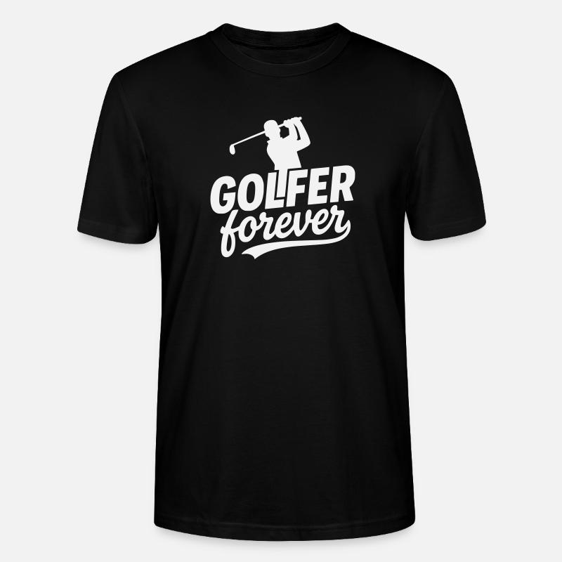 Motif du logo Golfer Forever - T-shirt bio CRAFTER Stanley Stella Unisexe - noir