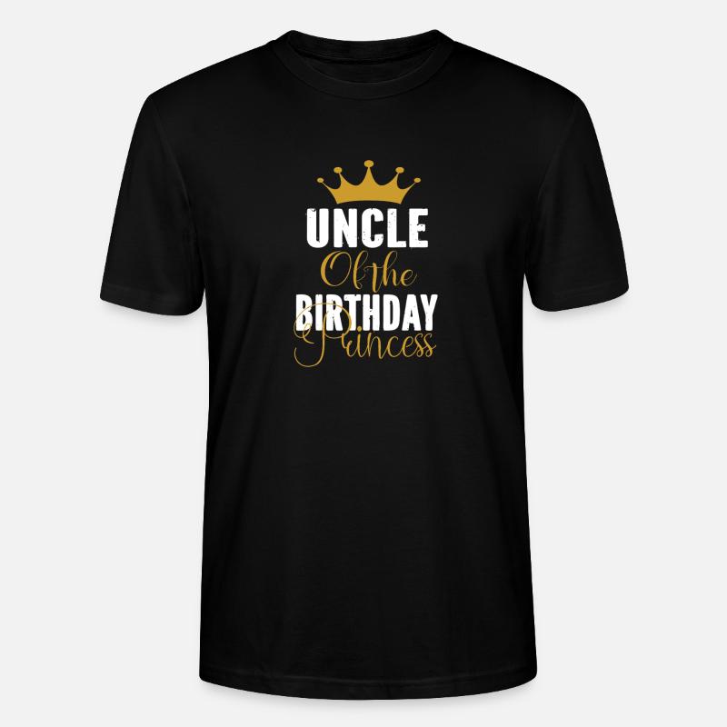 Oncle de la princesse d’anniversaire - T-shirt bio CRAFTER Stanley Stella Unisexe - noir