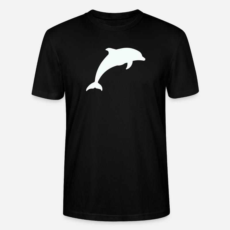 Leuchtender Delfin Silhouette - Stanley/Stella Unisex Bio-T-Shirt CRAFTER - Schwarz