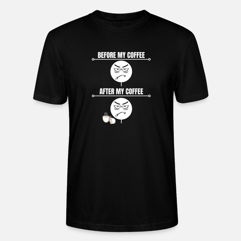 Grumpy Coffee Mood - T-shirt bio CRAFTER Stanley Stella Unisexe - noir
