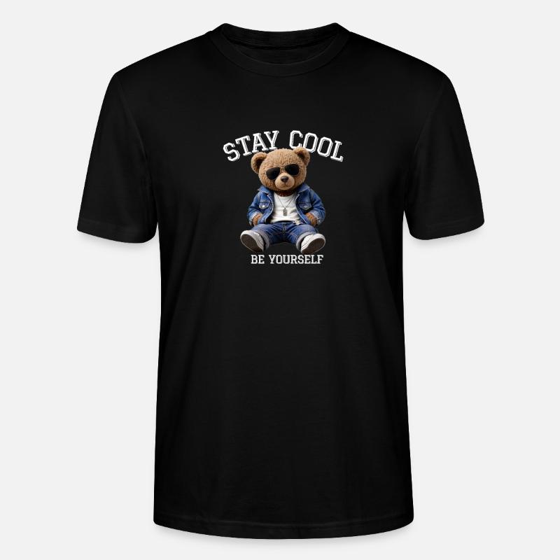 Stay Cool Be Yourself Teddy - Stanley/Stella Unisex Bio-T-Shirt CRAFTER - Schwarz
