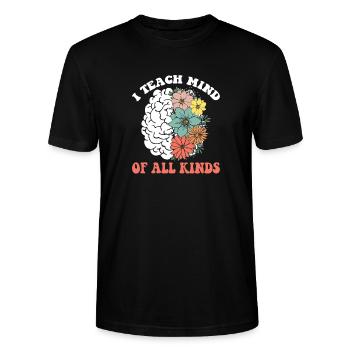 Blühendes Gehirn der Vielfalt - Stanley/Stella Unisex Bio-T-Shirt CRAFTER - Schwarz - Vorne - Alina (178cm) & Michal (187cm)