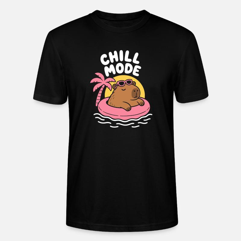 Chill Mode Floating Capybara - Stanley/Stella Unisex Bio-T-Shirt CRAFTER - Schwarz
