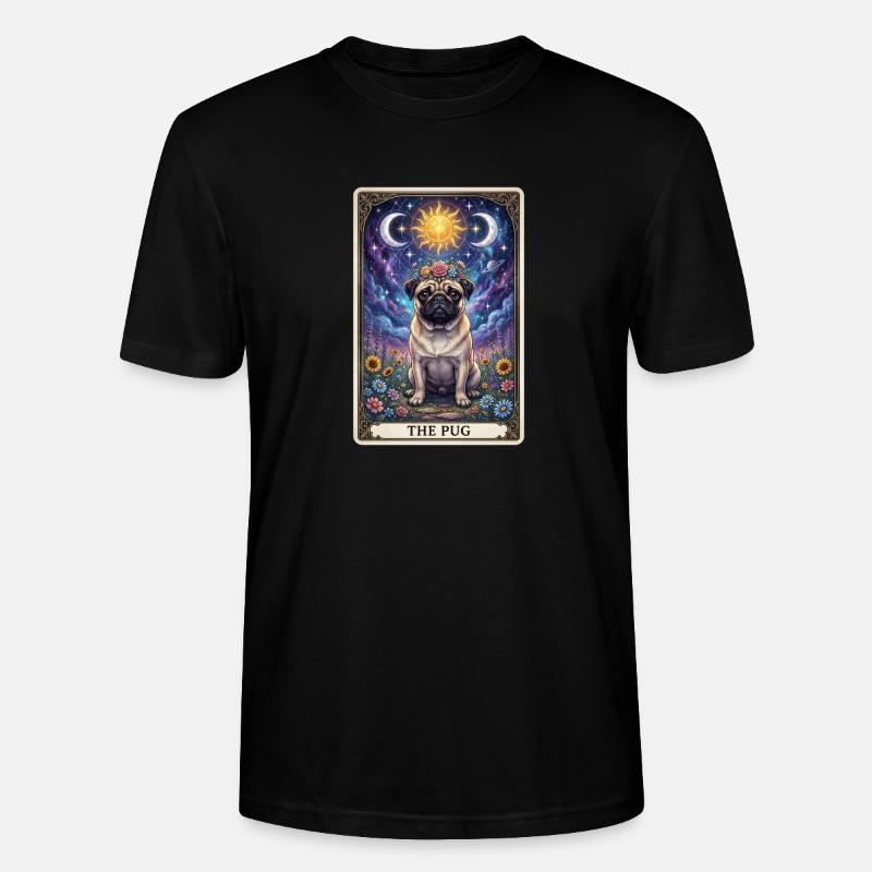 Sonnenmond Mops Tarot Illustration - Stanley/Stella Unisex Bio-T-Shirt CRAFTER - Schwarz