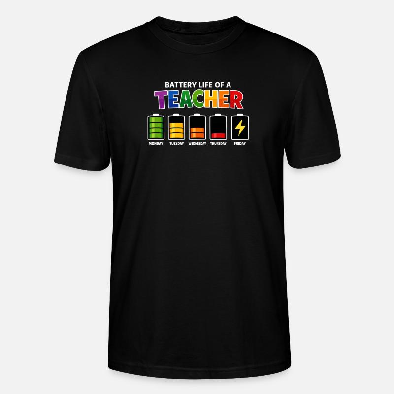 Akkulaufzeit eines Lehrers - Stanley/Stella Unisex Bio-T-Shirt CRAFTER - Schwarz