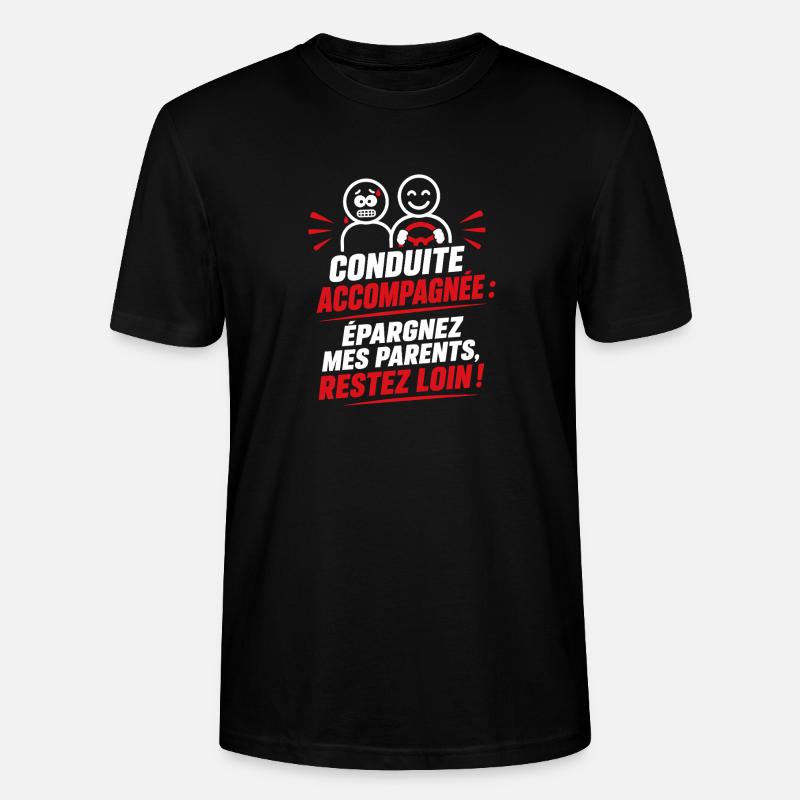 Conduite Accompagnée Autonomie Malicieuse - T-shirt bio CRAFTER Stanley Stella Unisexe - noir