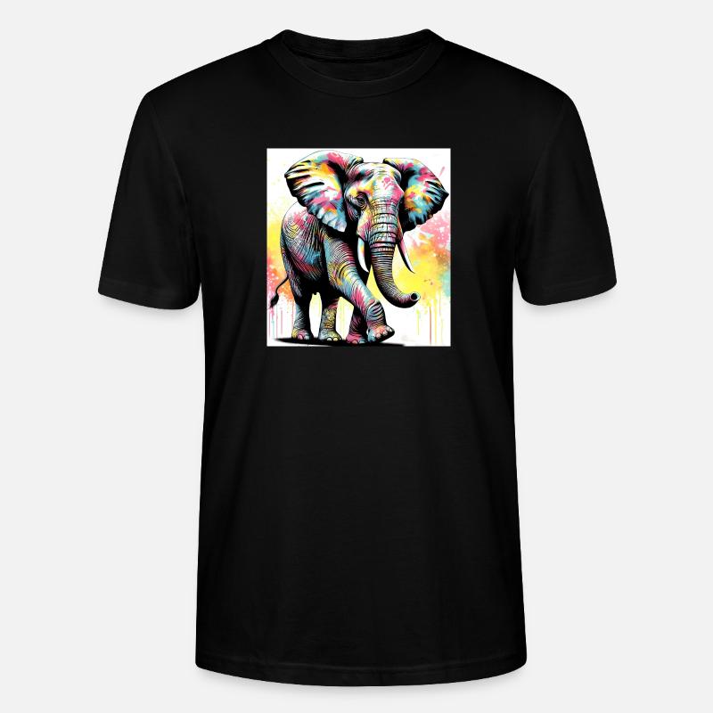éléphant - T-shirt bio CRAFTER Stanley Stella Unisexe - noir