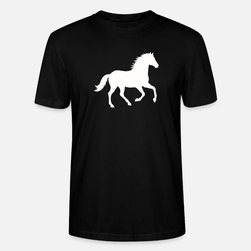Silhouette d’un cheval sauvage - T-shirt bio CRAFTER Stanley Stella Unisexe - noir