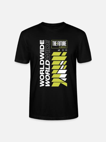 Bright Future and Lime Green Lines - Stanley/Stella CRAFTER Unisex Organic T-Shirt - black