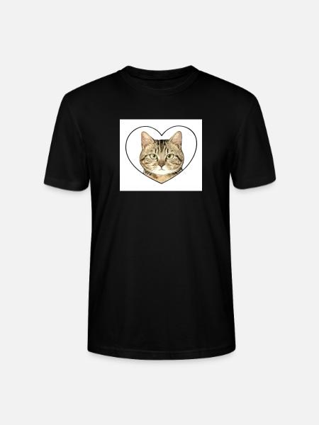Feline Heart: Cat Portrait - Stanley/Stella CRAFTER Unisex Organic T-Shirt - black