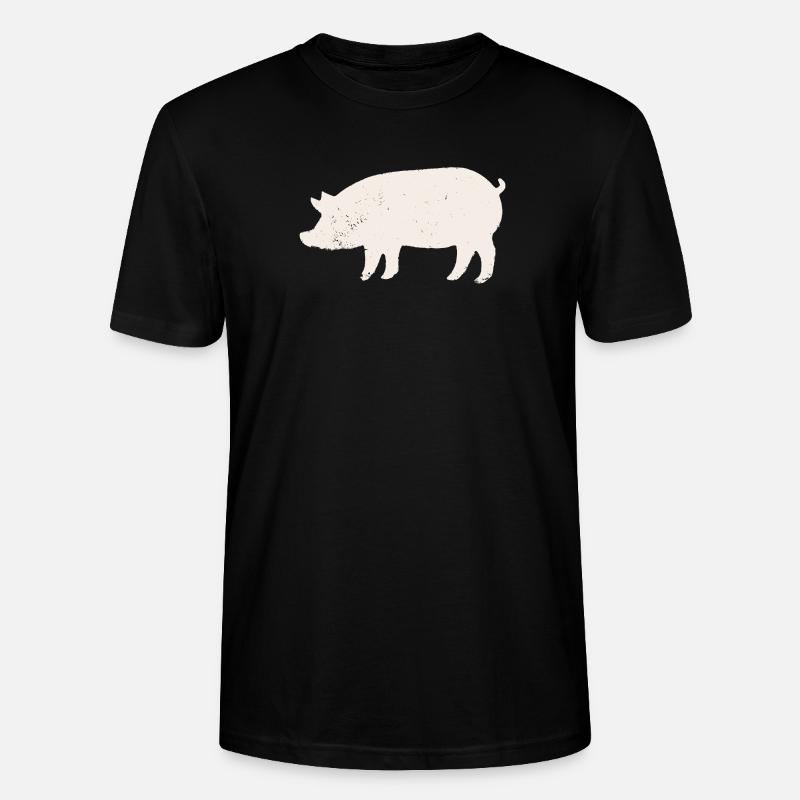 Schwein - Stanley/Stella Unisex Bio-T-Shirt CRAFTER - Schwarz